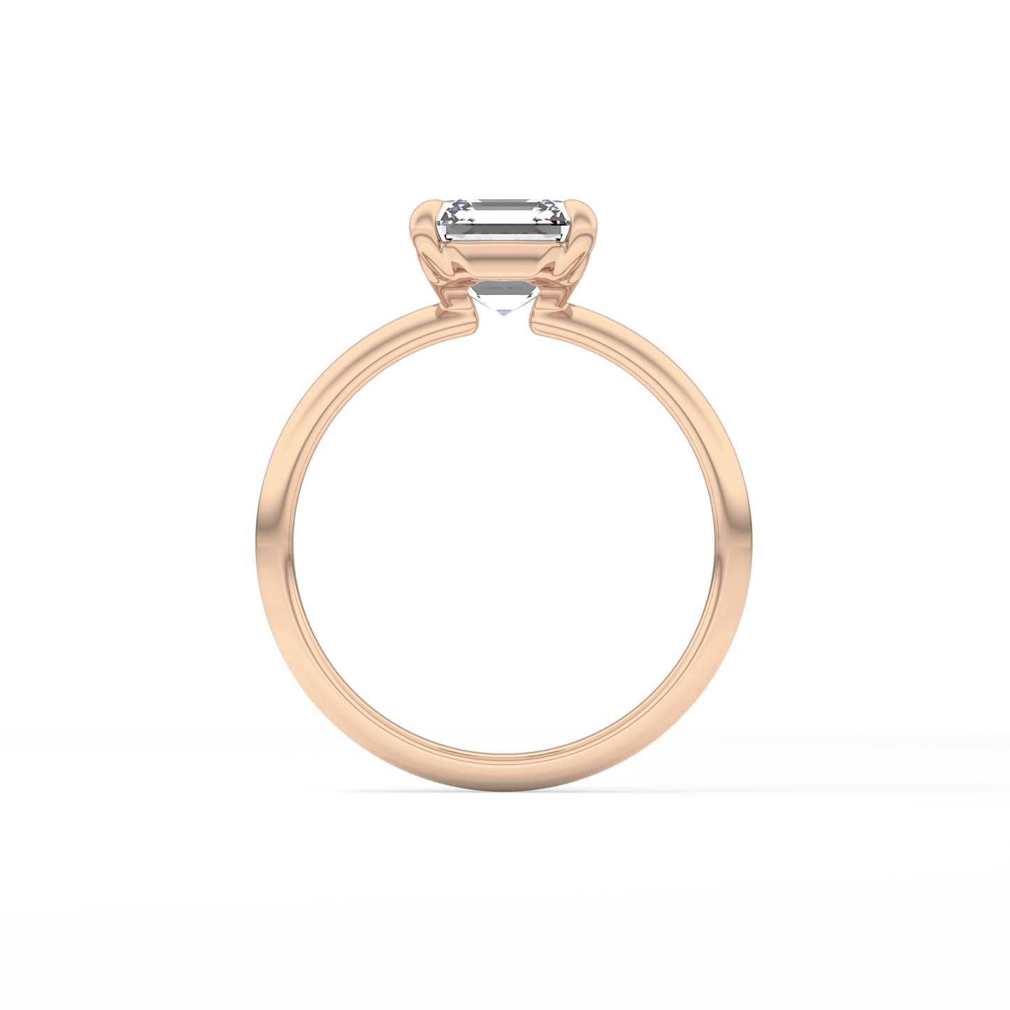 Asscher Solitaire Lab Grown Engagement Ring