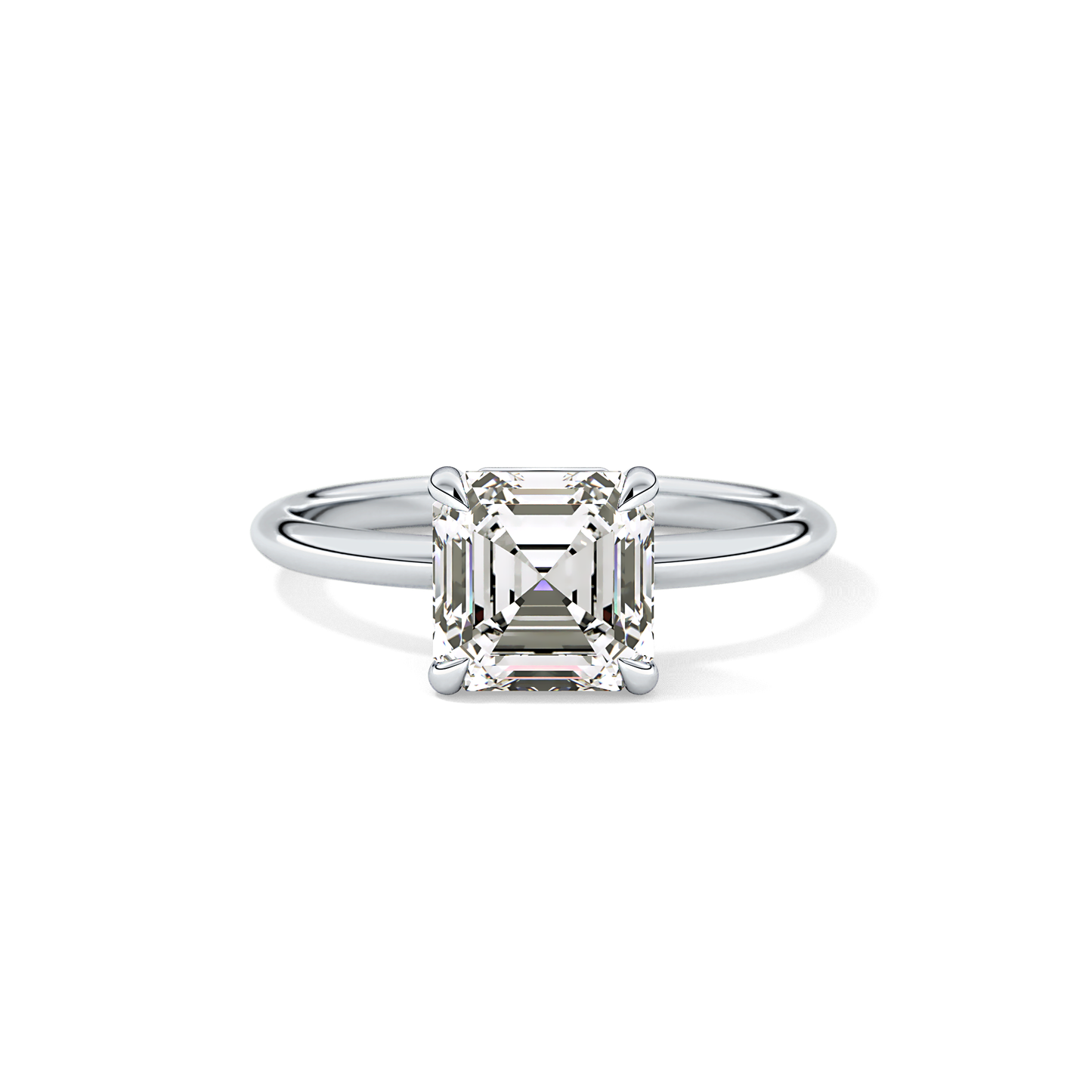 Asscher Solitaire Lab Grown Engagement Ring