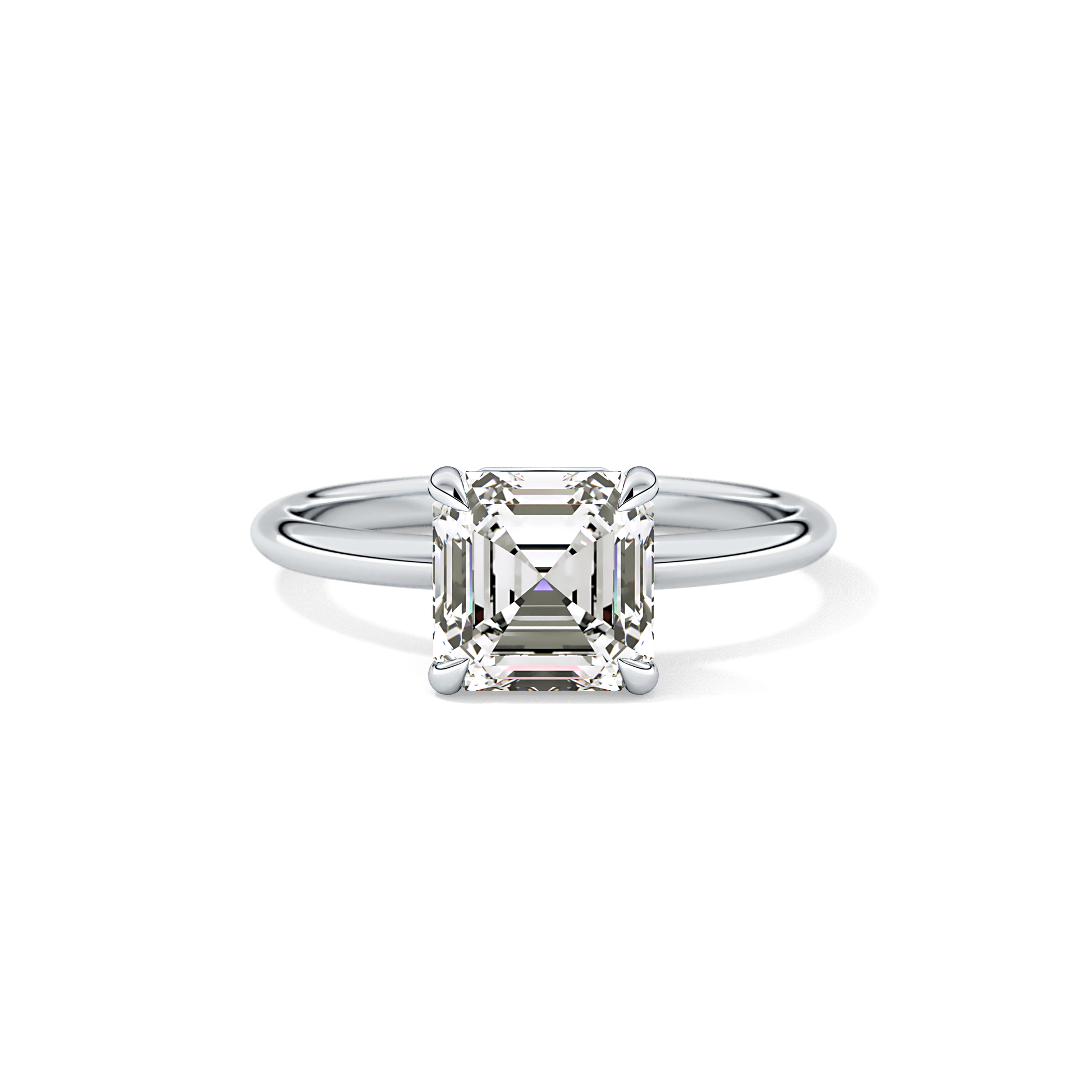 Asscher Solitaire Lab Grown Engagement Ring