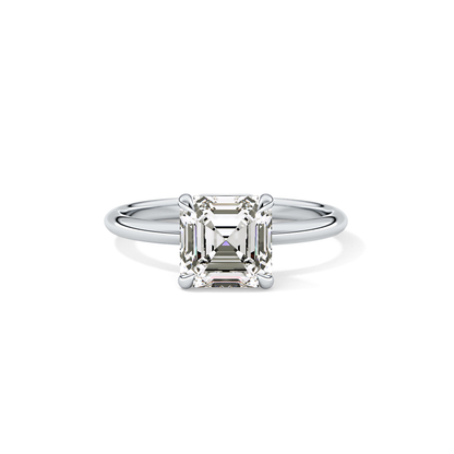 Asscher Solitaire Lab Grown Engagement Ring