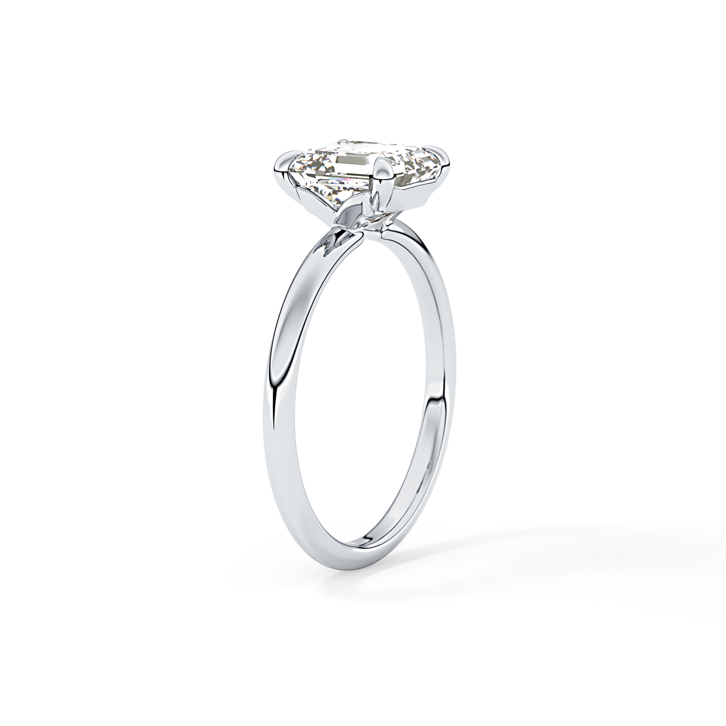 Asscher Solitaire Lab Grown Engagement Ring
