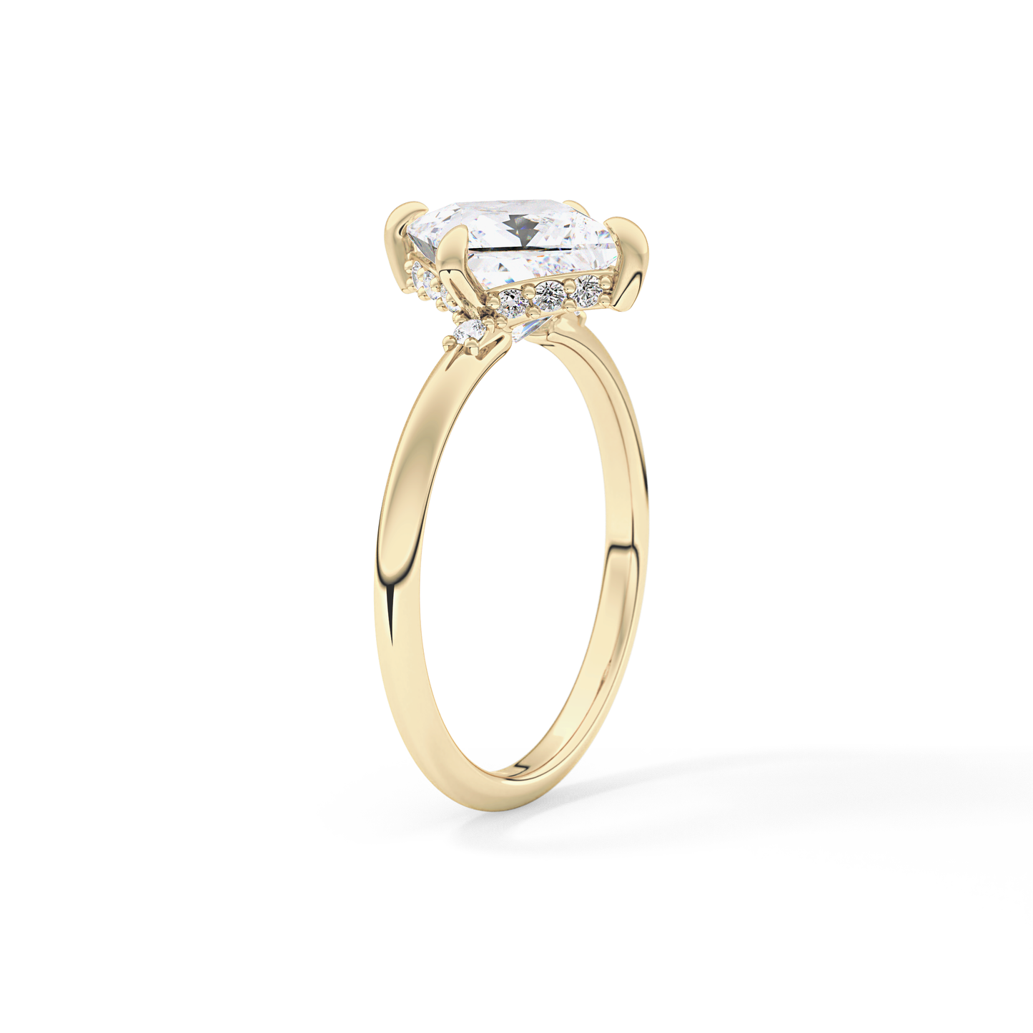 Princess Hidden Halo Lab Grown Diamond Engagement Ring