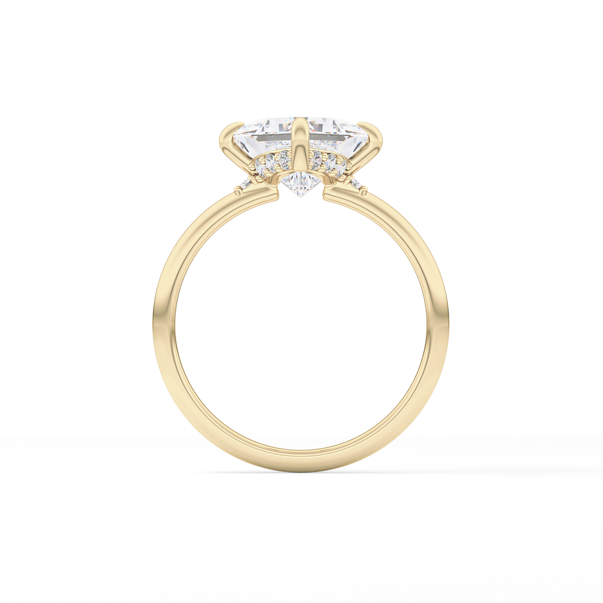 Princess Hidden Halo Lab Grown Diamond Engagement Ring