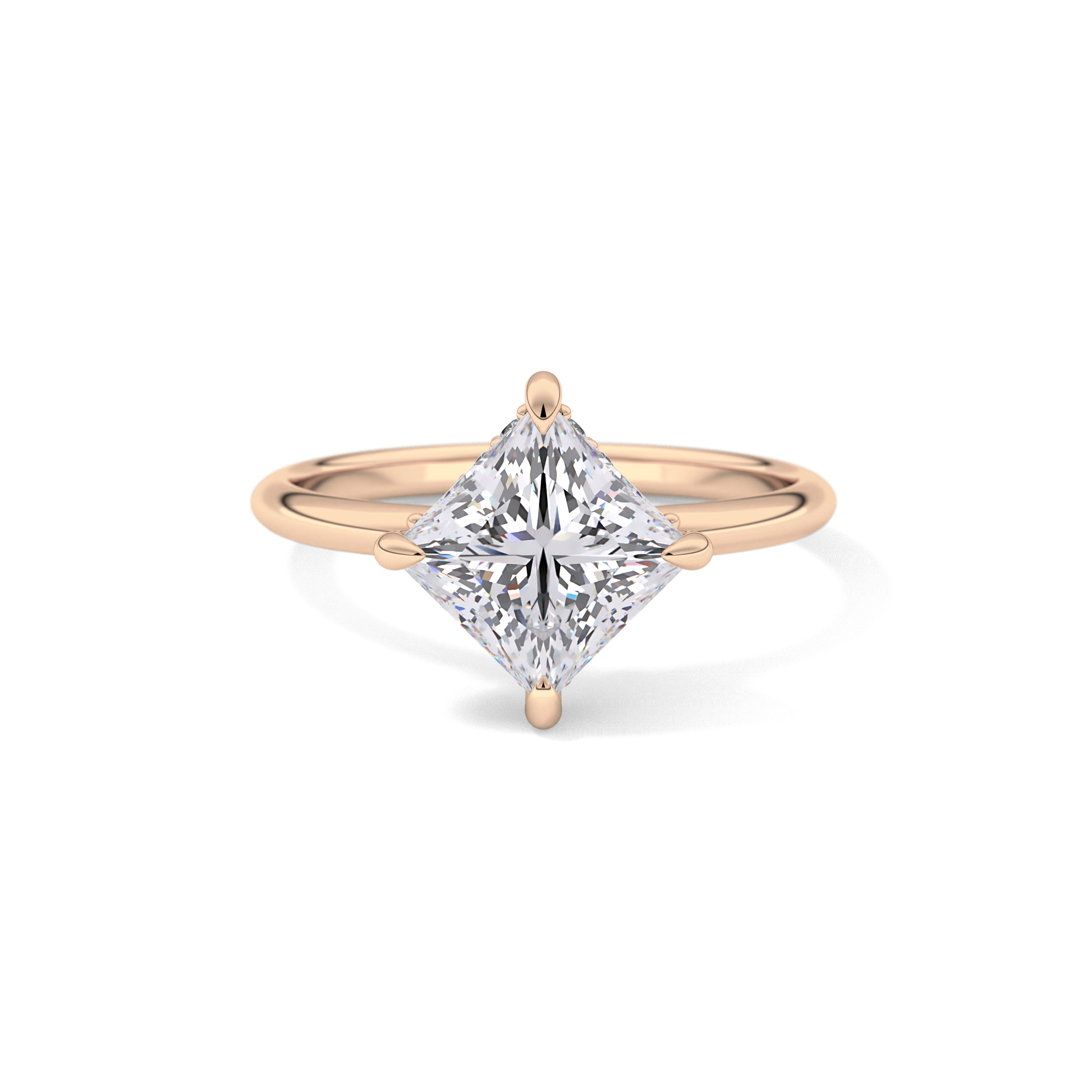 Princess Hidden Halo Lab Grown Diamond Engagement Ring