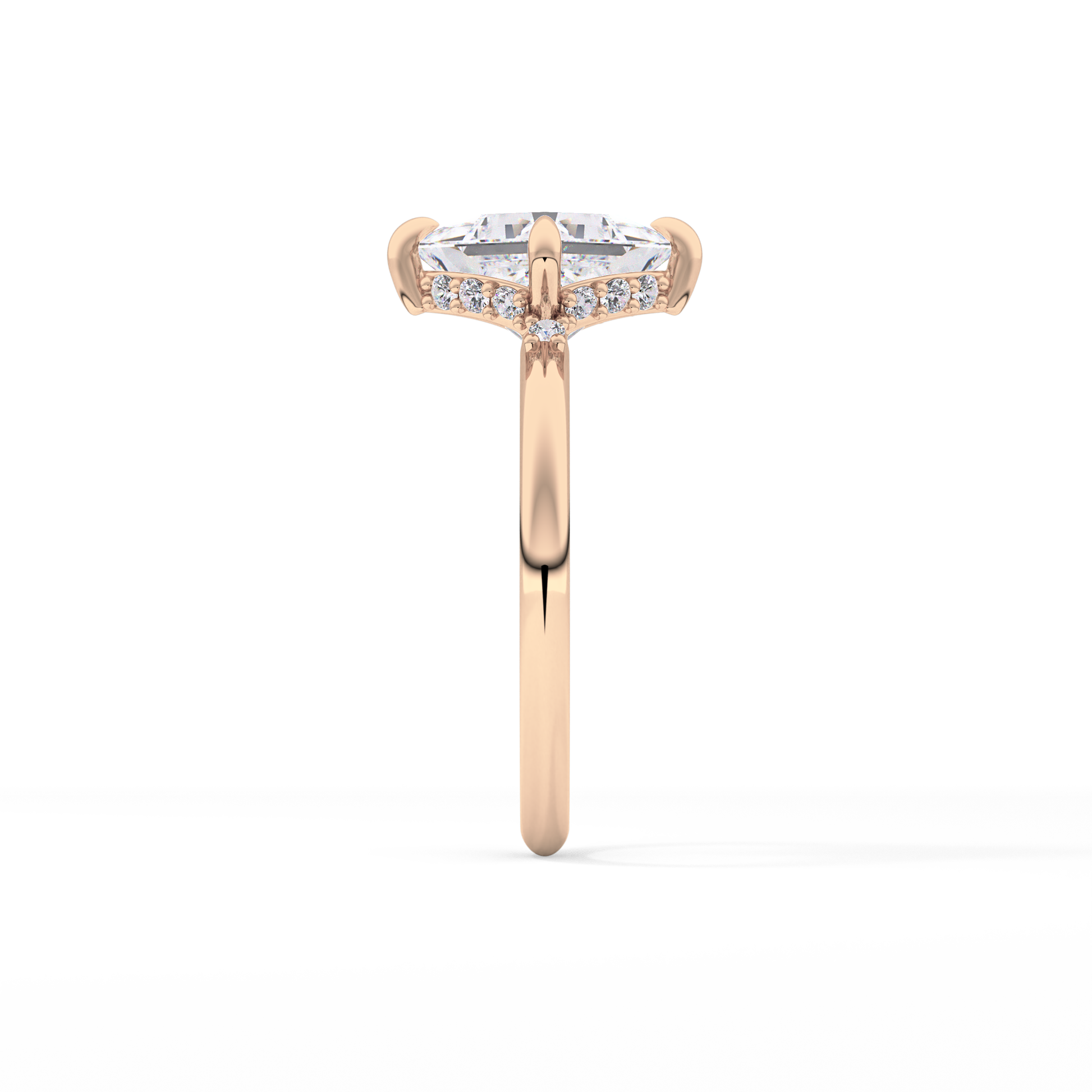 Princess Hidden Halo Lab Grown Diamond Engagement Ring