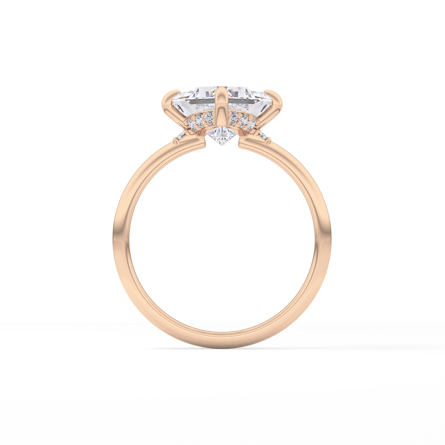 Princess Hidden Halo Lab Grown Diamond Engagement Ring