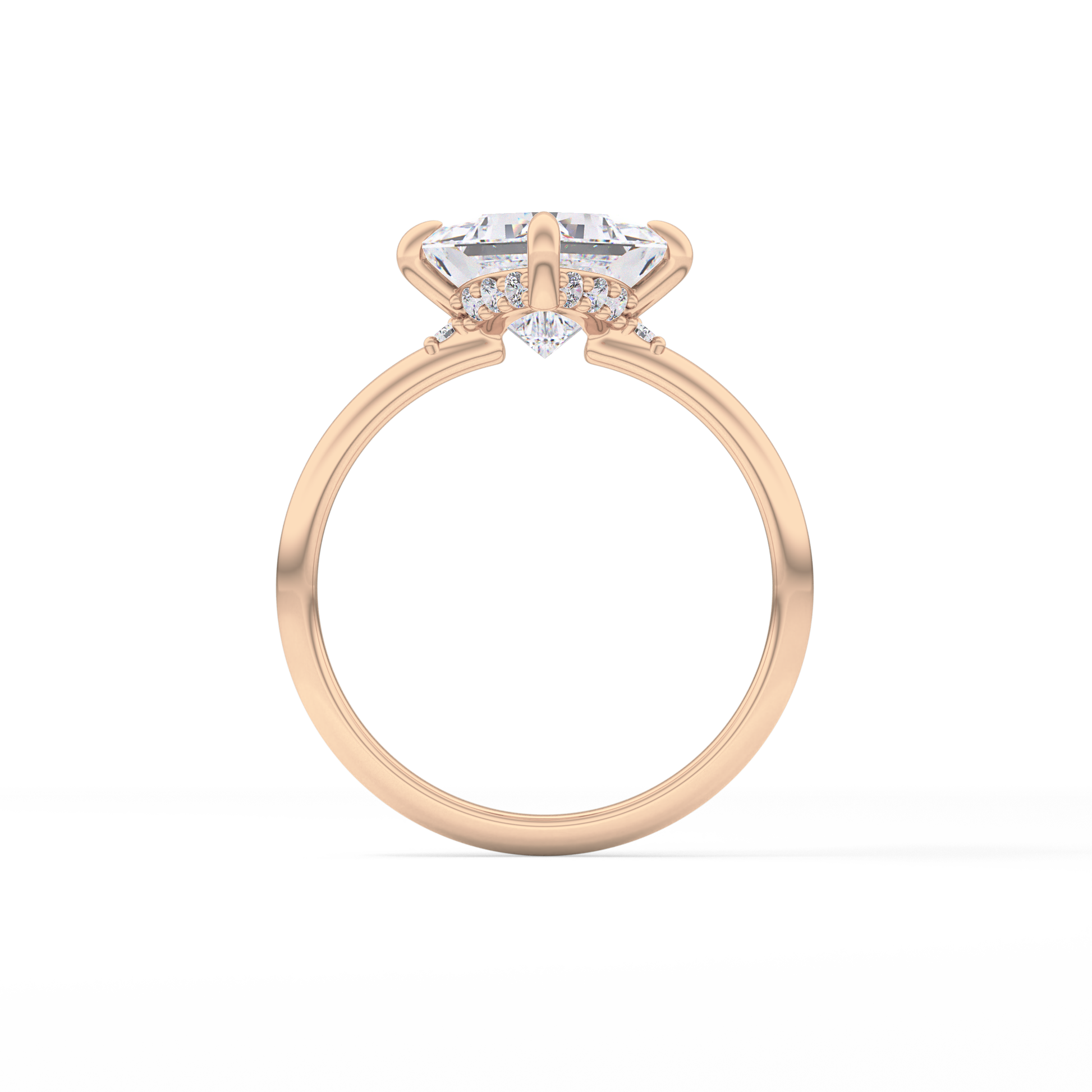 Princess Hidden Halo Lab Grown Diamond Engagement Ring