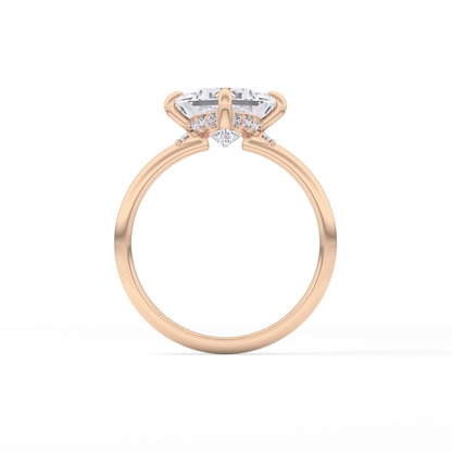 Princess Hidden Halo Lab Grown Diamond Engagement Ring