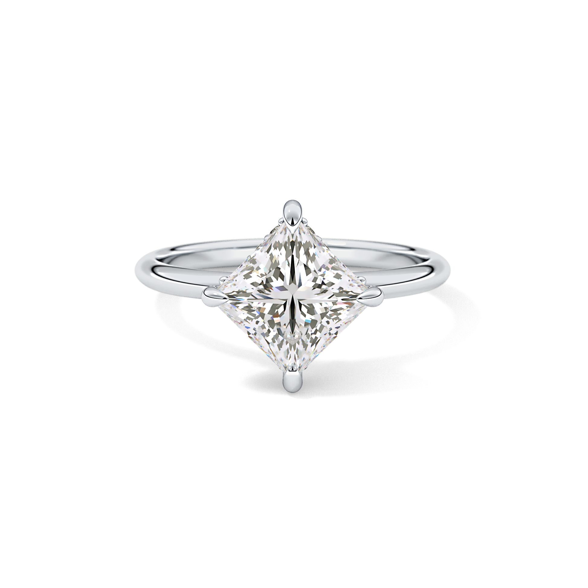 Princess Hidden Halo Lab Grown Diamond Engagement Ring