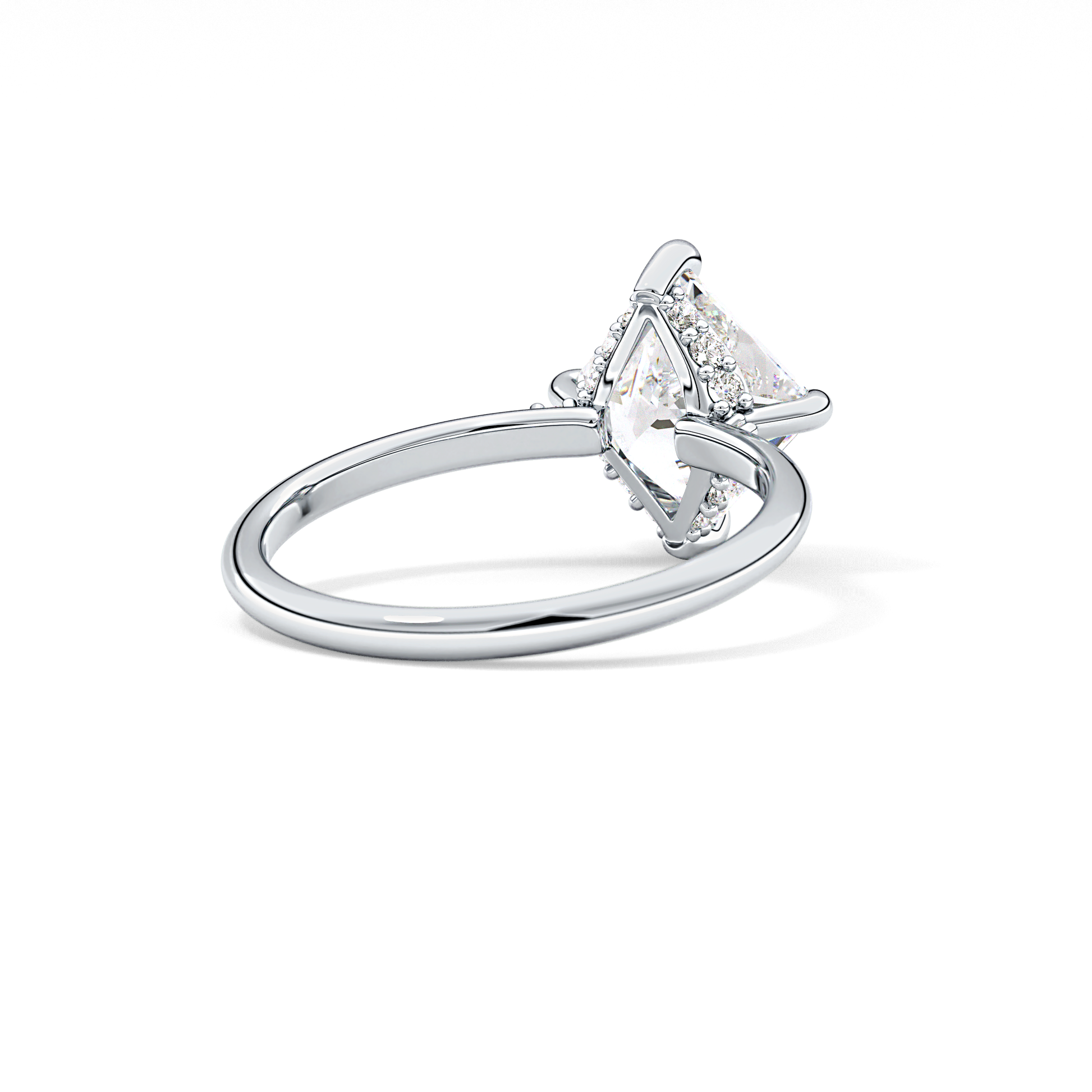 Princess Hidden Halo Lab Grown Diamond Engagement Ring