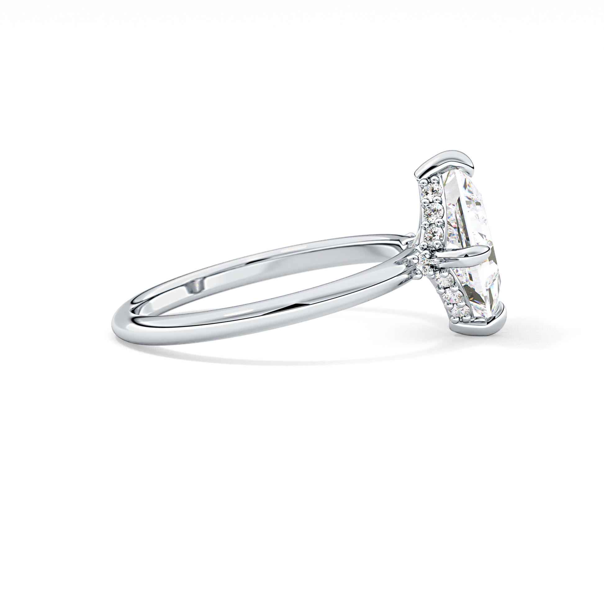 Princess Hidden Halo Lab Grown Diamond Engagement Ring