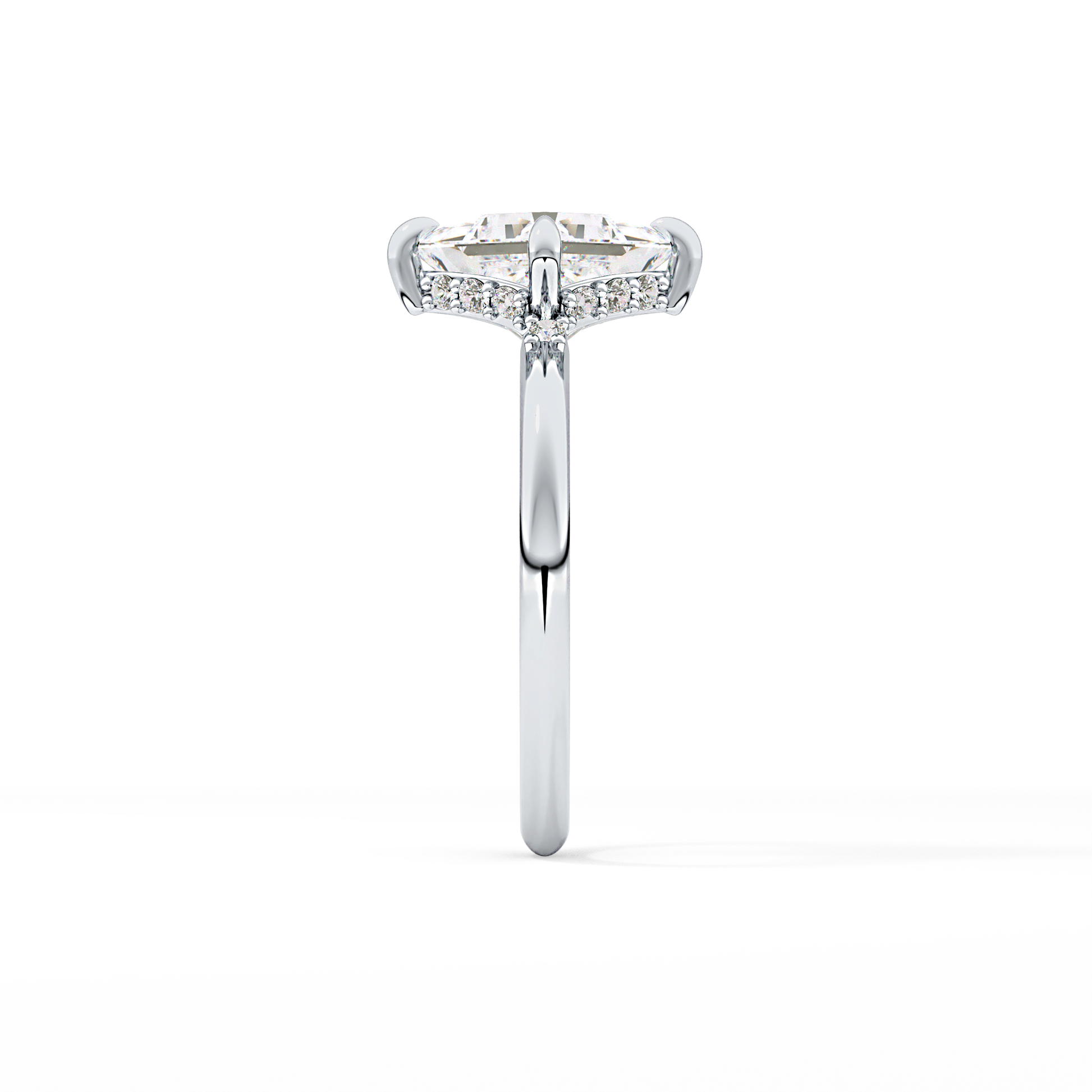 Princess Hidden Halo Lab Grown Diamond Engagement Ring