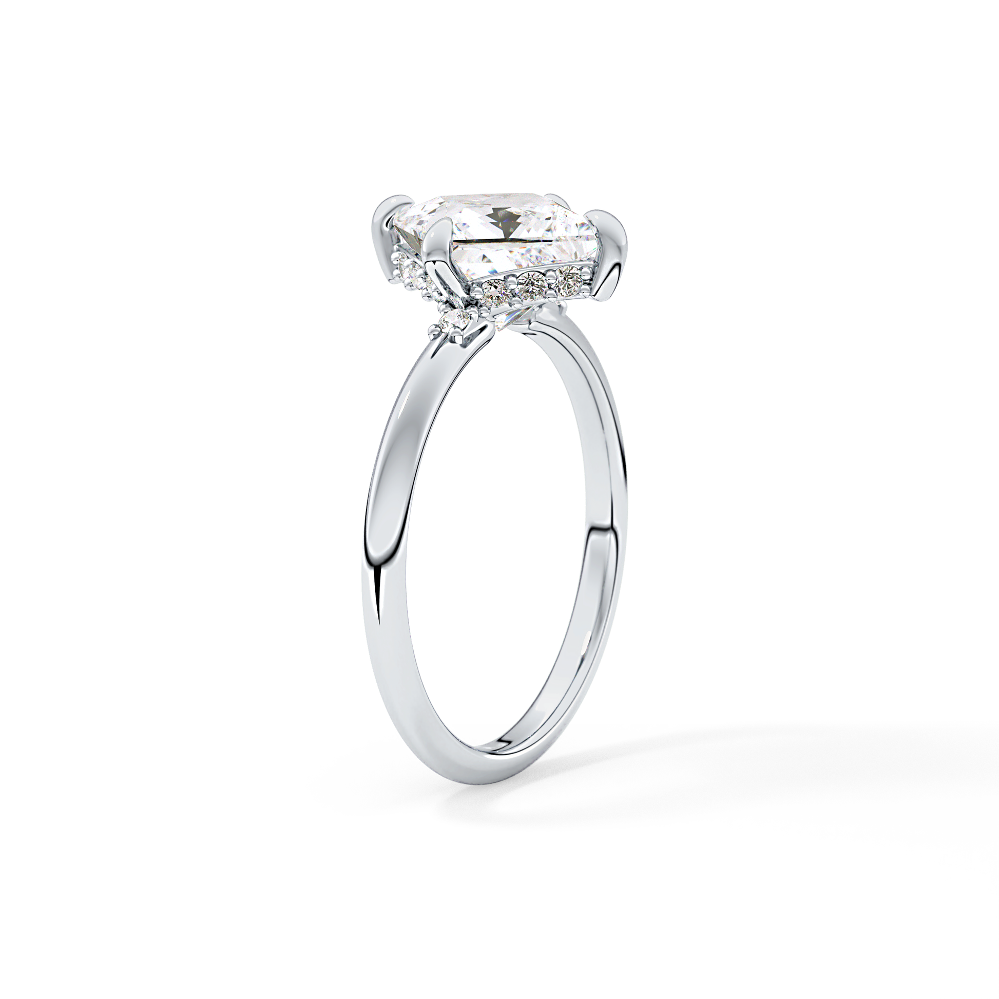 Princess Hidden Halo Lab Grown Diamond Engagement Ring