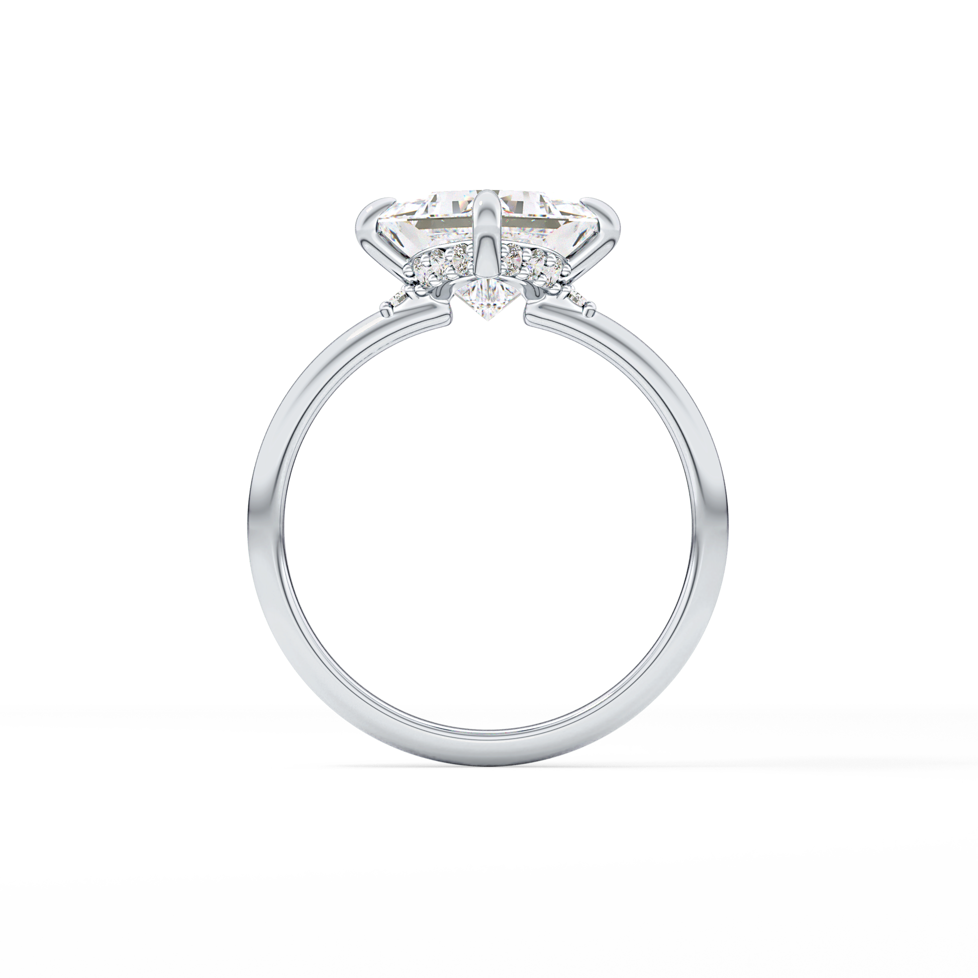 Princess Hidden Halo Lab Grown Diamond Engagement Ring