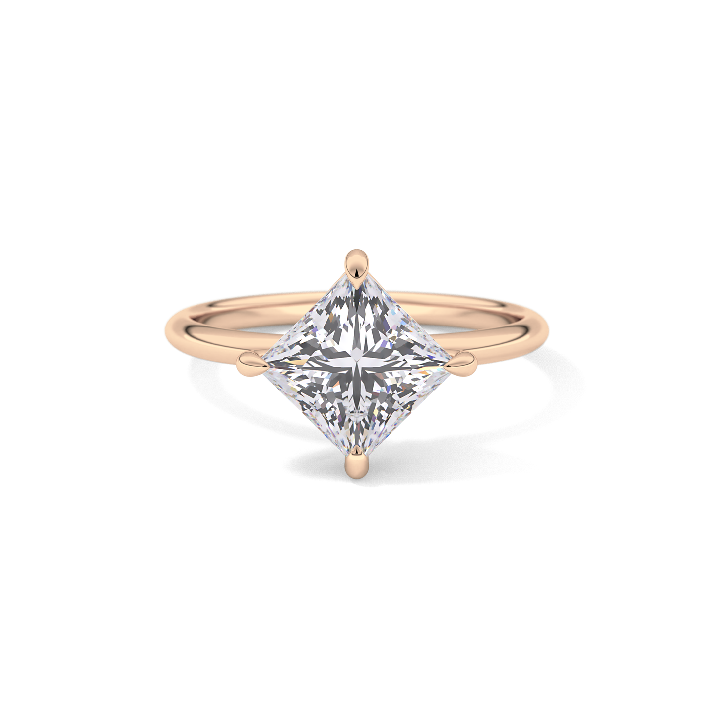 Princess Hidden Halo Lab Grown Diamond Engagement Ring