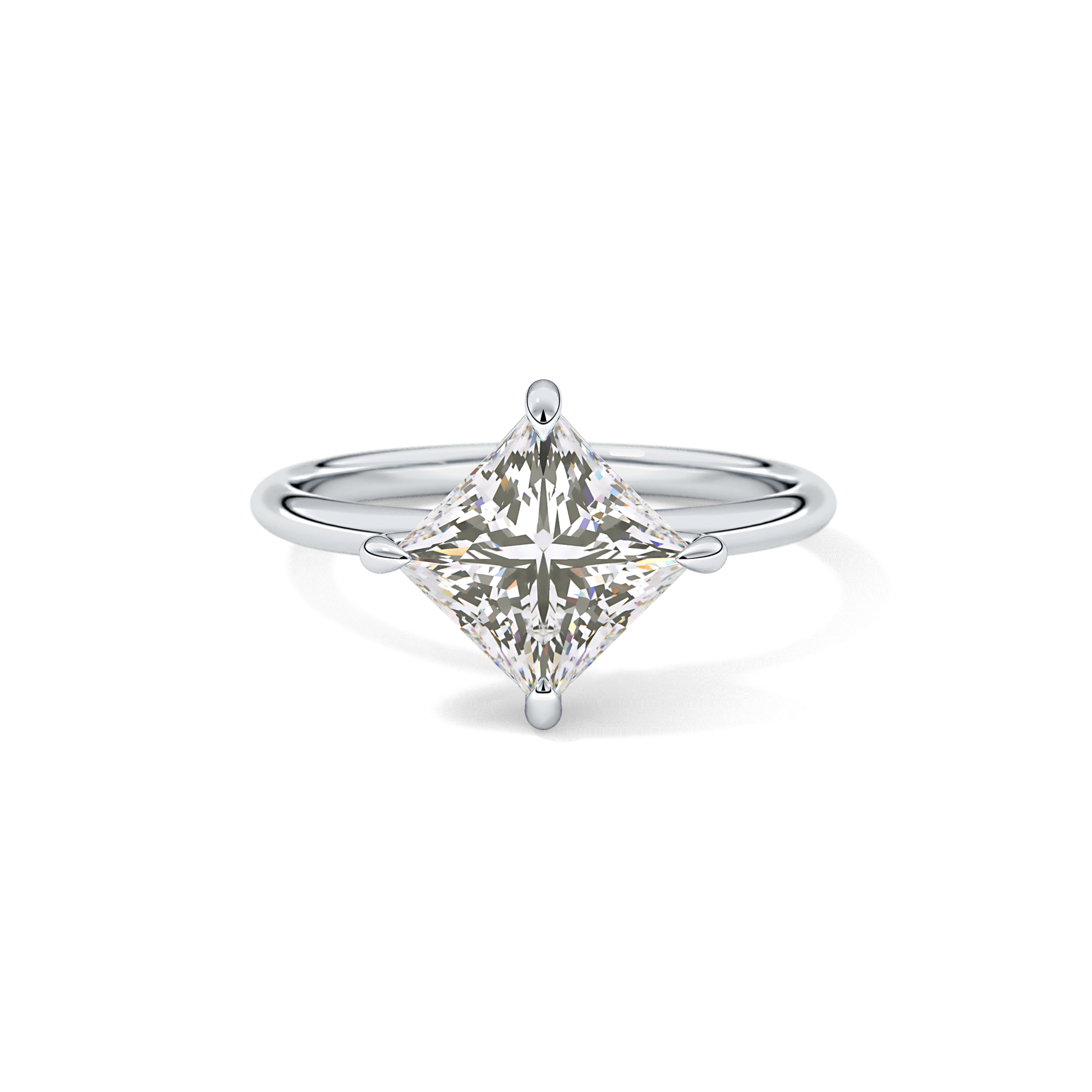 Princess Hidden Halo Lab Grown Diamond Engagement Ring
