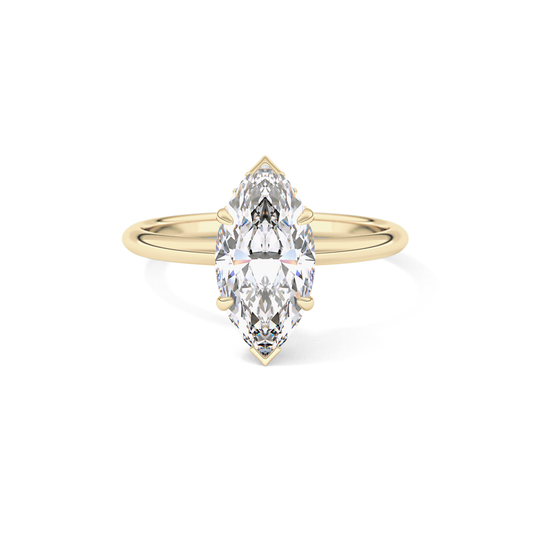 Marquise Hidden Halo Lab Grown Diamond Engagement Ring