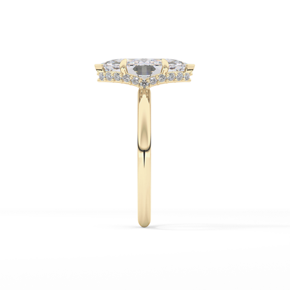 Marquise Hidden Halo Lab Grown Diamond Engagement Ring