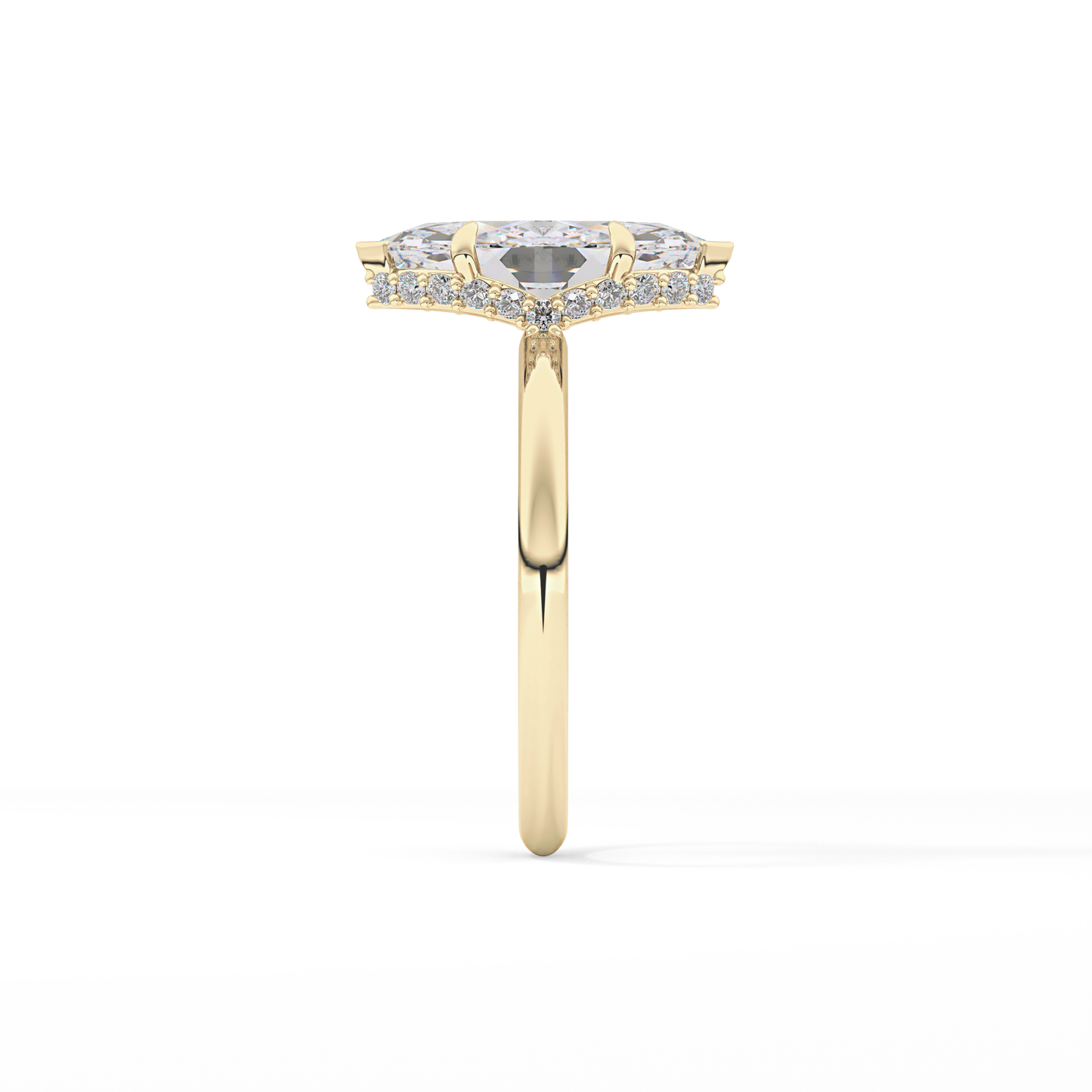 Marquise Hidden Halo Lab Grown Diamond Engagement Ring