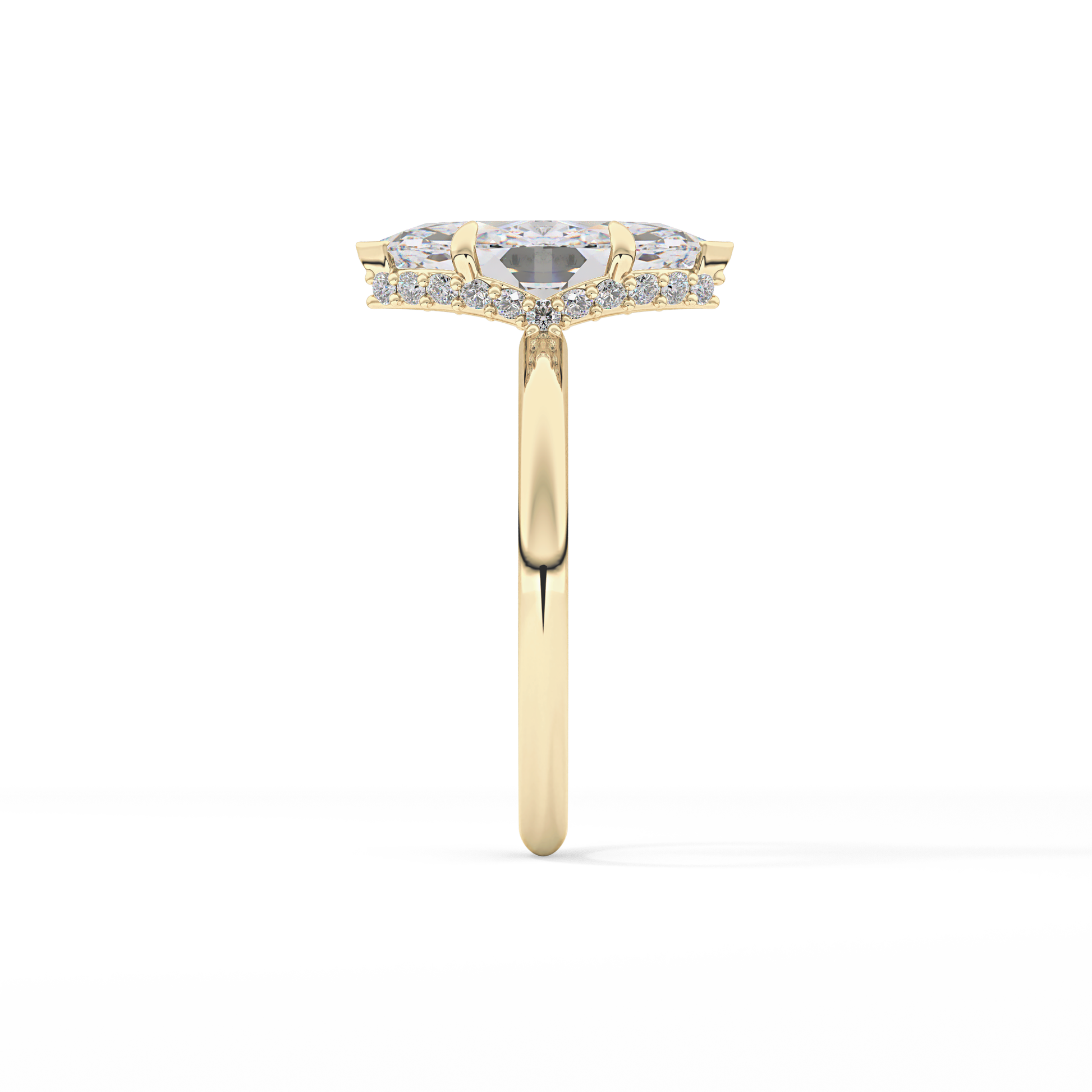 Marquise Hidden Halo Lab Grown Diamond Engagement Ring