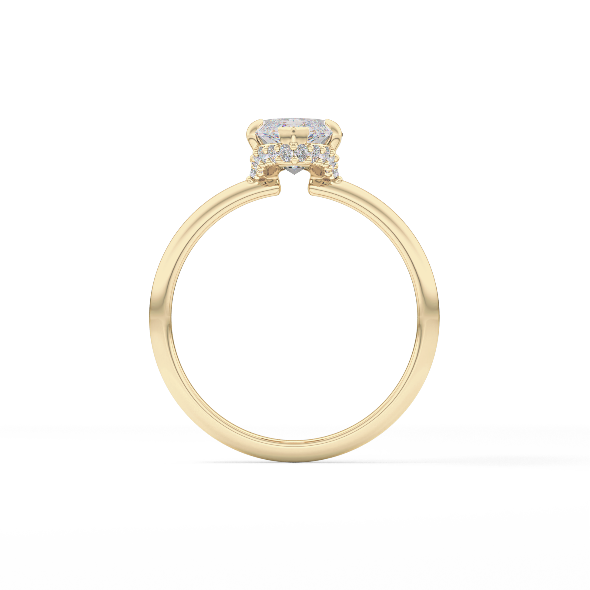 Marquise Hidden Halo Lab Grown Diamond Engagement Ring