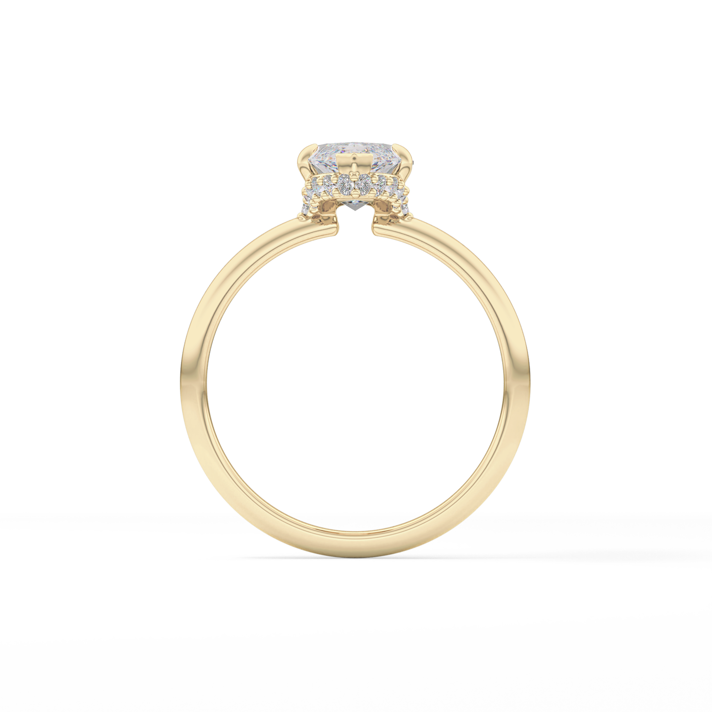 Marquise Hidden Halo Lab Grown Diamond Engagement Ring