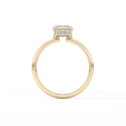 Marquise Hidden Halo Lab Grown Diamond Engagement Ring