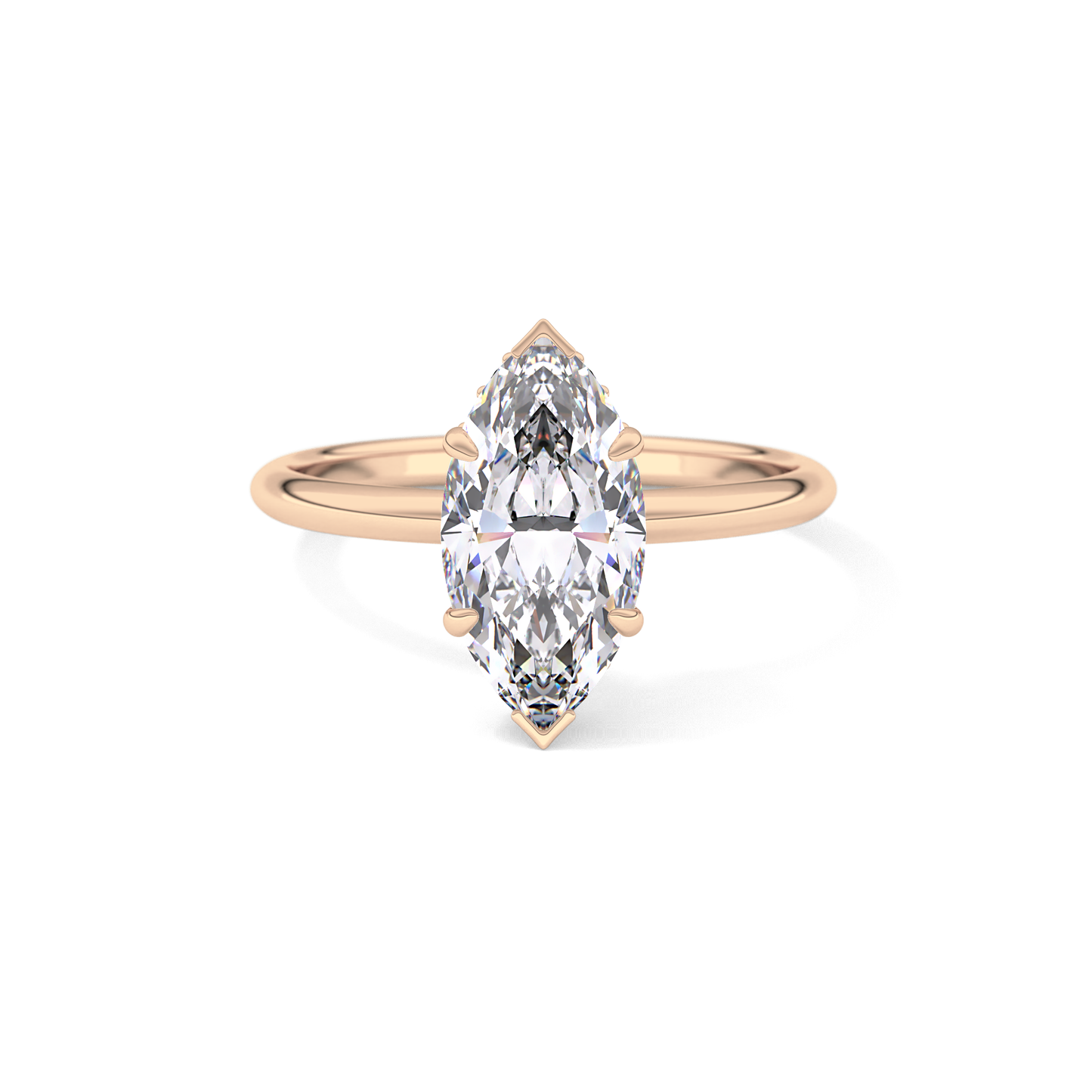 Marquise Hidden Halo Lab Grown Diamond Engagement Ring