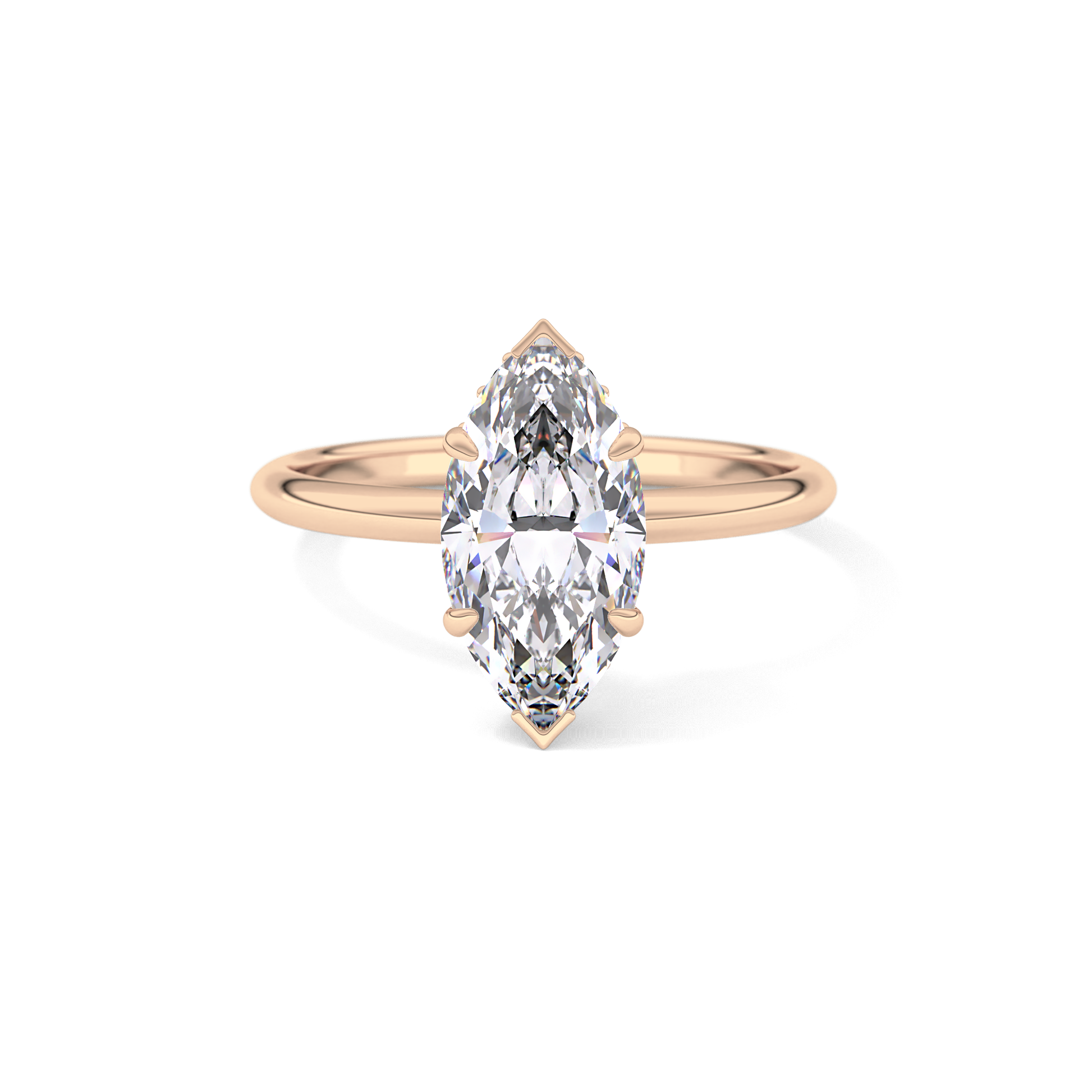 Marquise Hidden Halo Lab Grown Diamond Engagement Ring