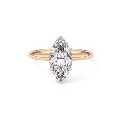Marquise Hidden Halo Lab Grown Diamond Engagement Ring