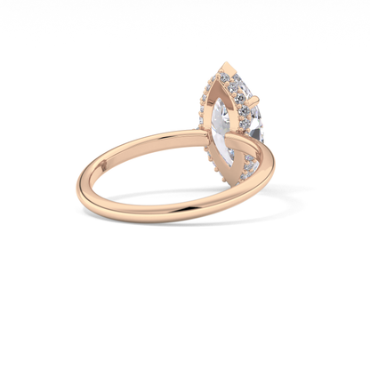 Marquise Hidden Halo Lab Grown Diamond Engagement Ring