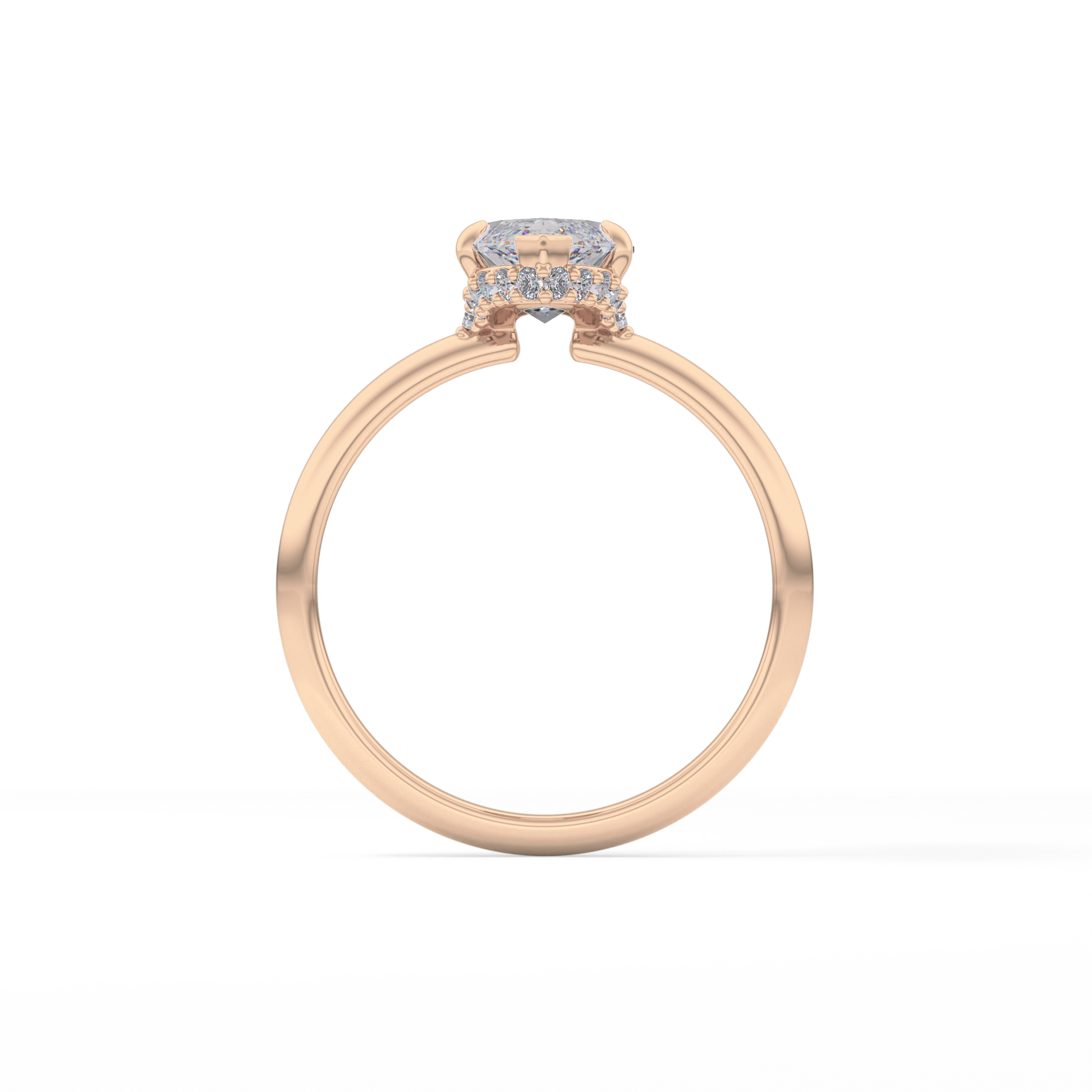 Marquise Hidden Halo Lab Grown Diamond Engagement Ring