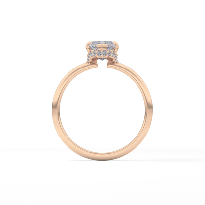 Marquise Hidden Halo Lab Grown Diamond Engagement Ring