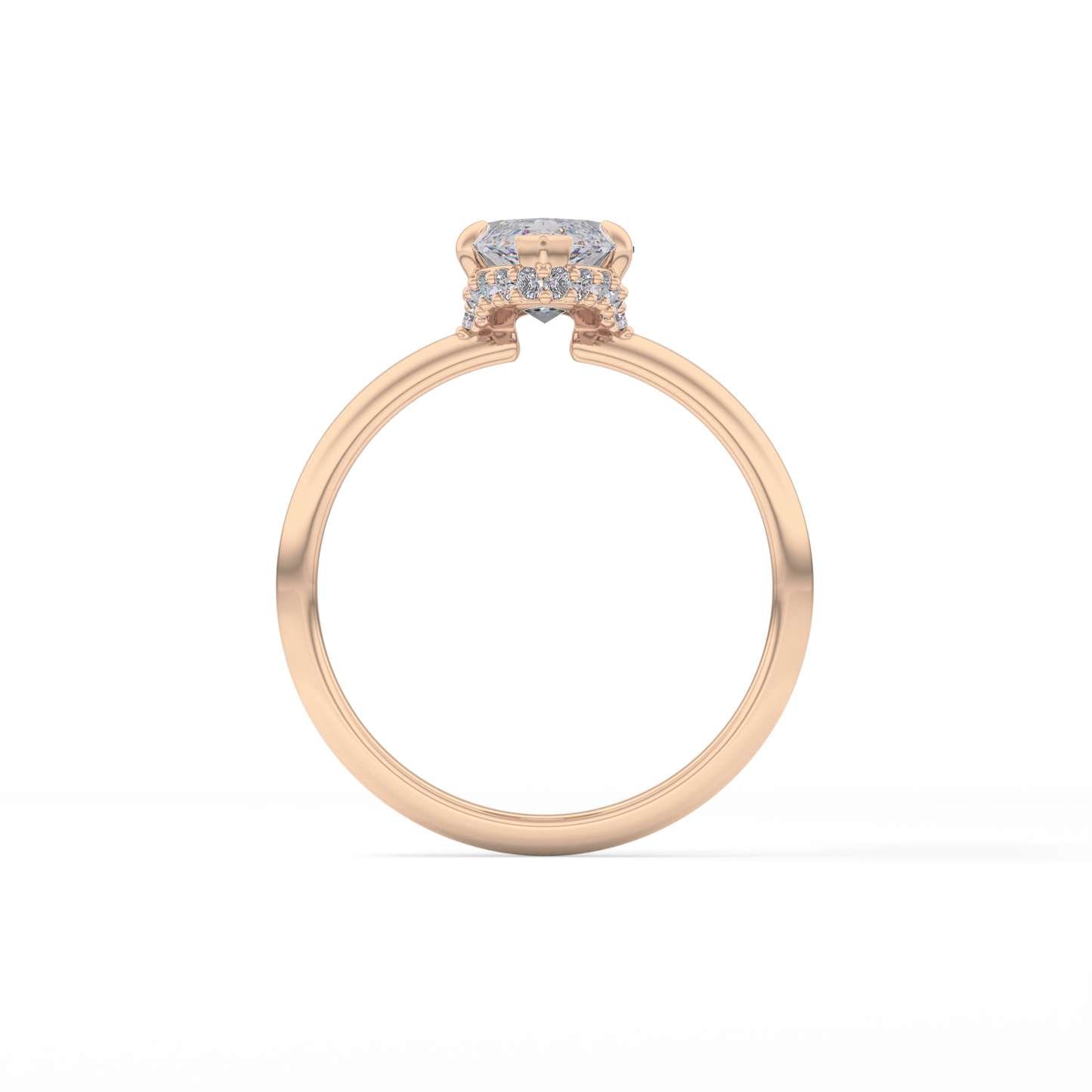 Marquise Hidden Halo Lab Grown Diamond Engagement Ring