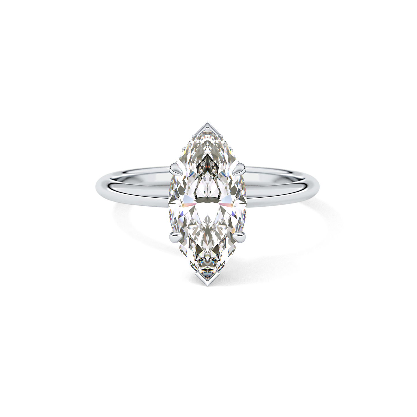 Marquise Hidden Halo Lab Grown Diamond Engagement Ring