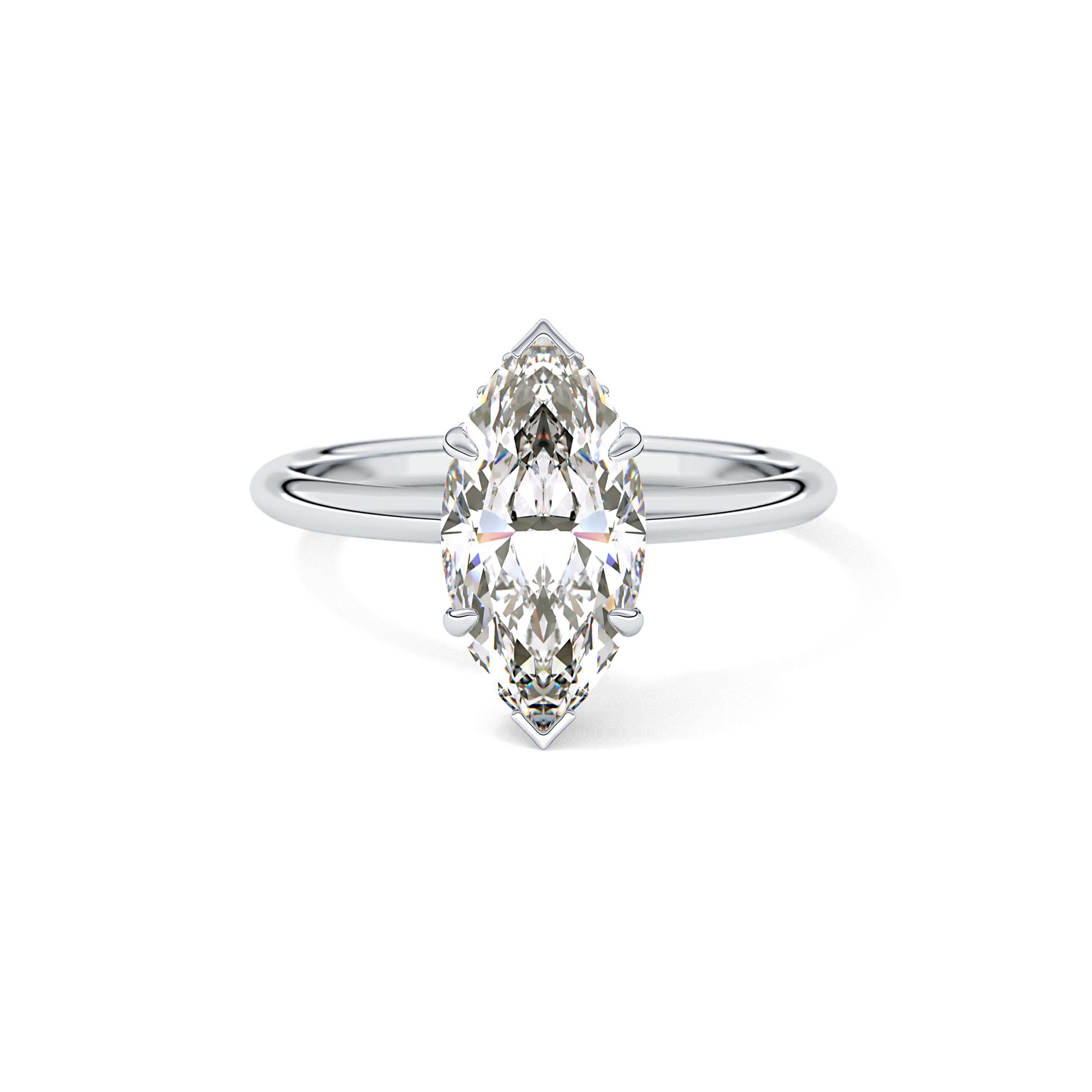 Marquise Hidden Halo Lab Grown Diamond Engagement Ring