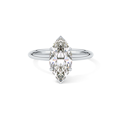 Marquise Hidden Halo Lab Grown Diamond Engagement Ring
