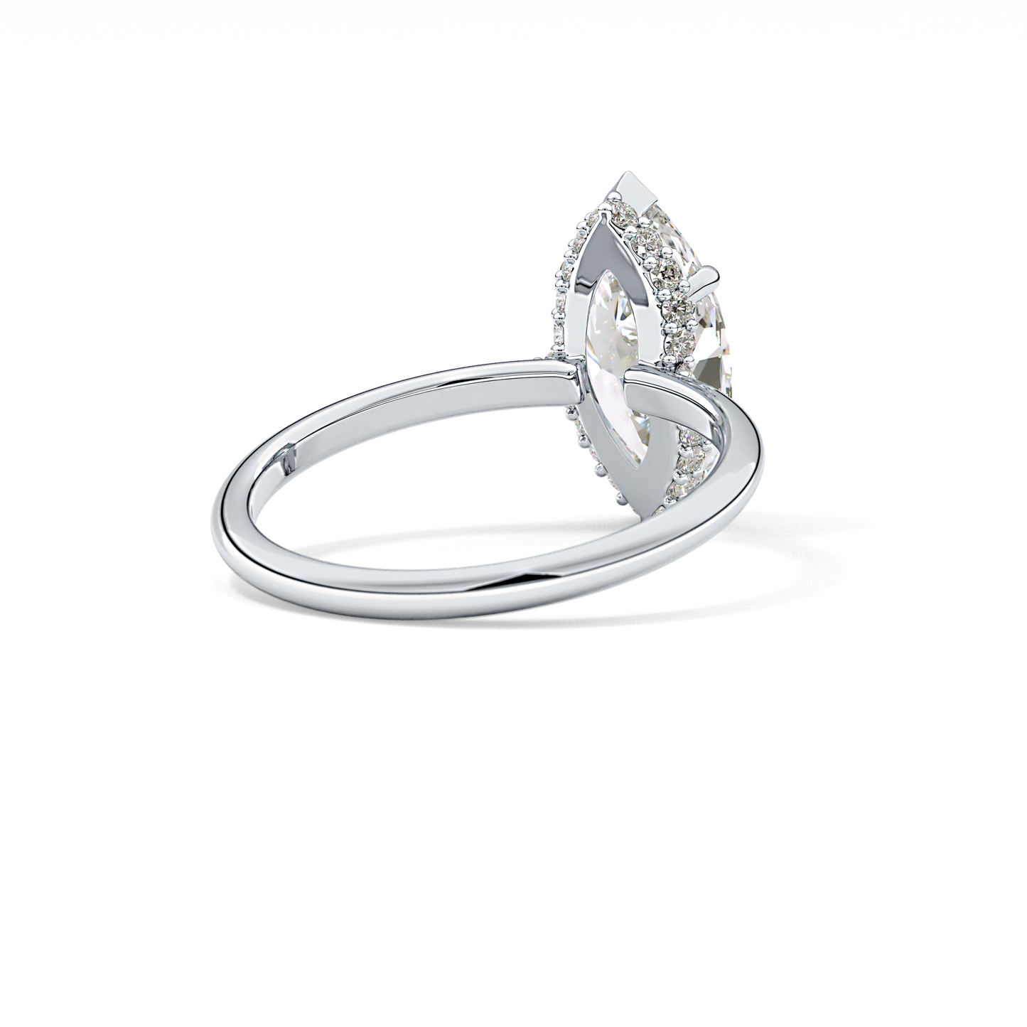 Marquise Hidden Halo Lab Grown Diamond Engagement Ring