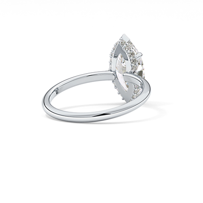 Marquise Hidden Halo Lab Grown Diamond Engagement Ring