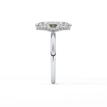 Marquise Hidden Halo Lab Grown Diamond Engagement Ring