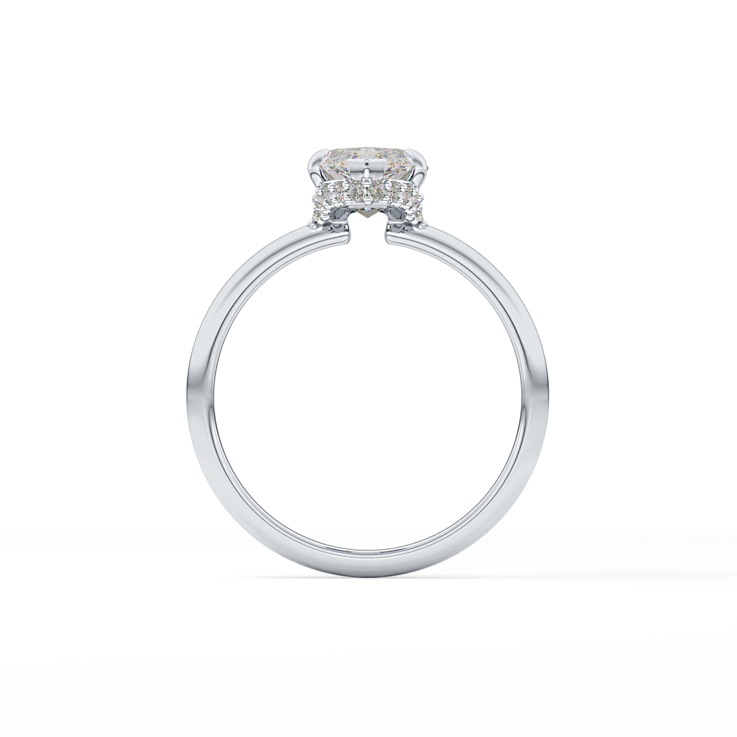 Marquise Hidden Halo Lab Grown Diamond Engagement Ring