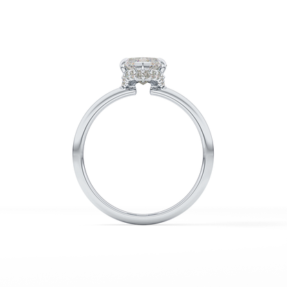 Marquise Hidden Halo Lab Grown Diamond Engagement Ring