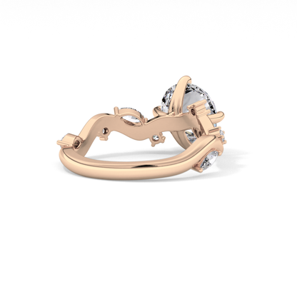 Round Twig Pave Lab Grown Diamond Engagement Ring