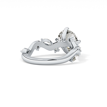 Round Twig Pave Lab Grown Diamond Engagement Ring