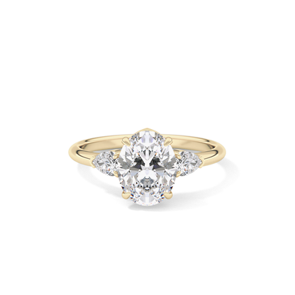 Oval Three Stone Lab Grown Diamond Engagement Ring