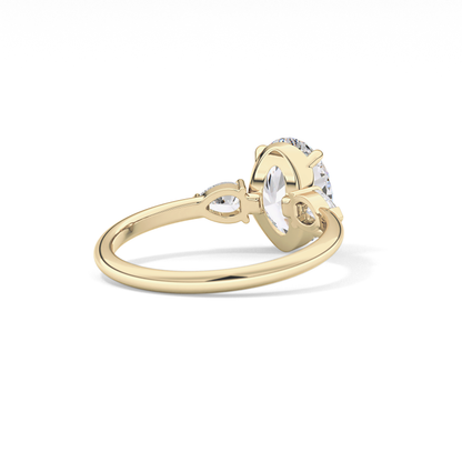 Oval Three Stone Lab Grown Diamond Engagement Ring