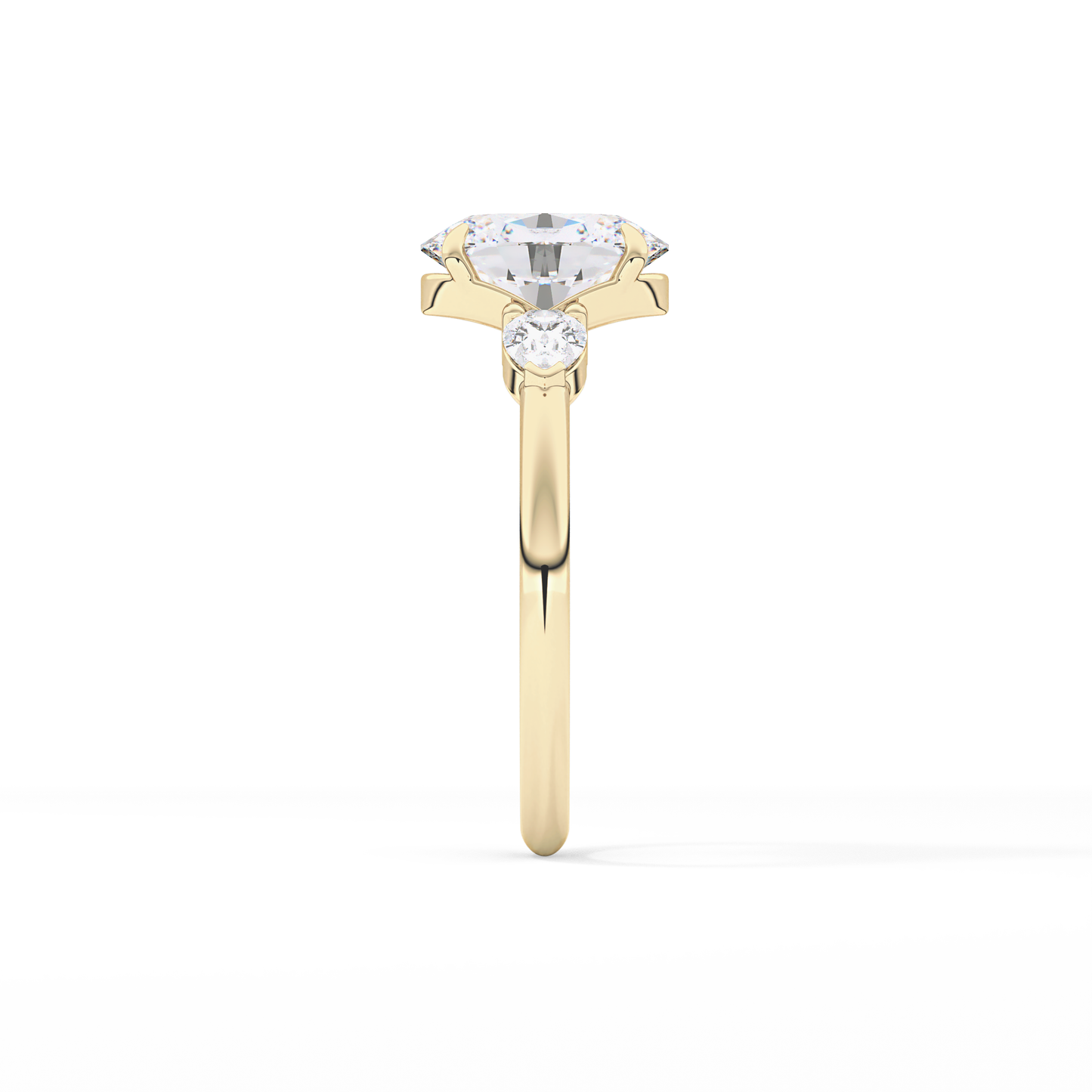 Oval Three Stone Lab Grown Diamond Engagement Ring