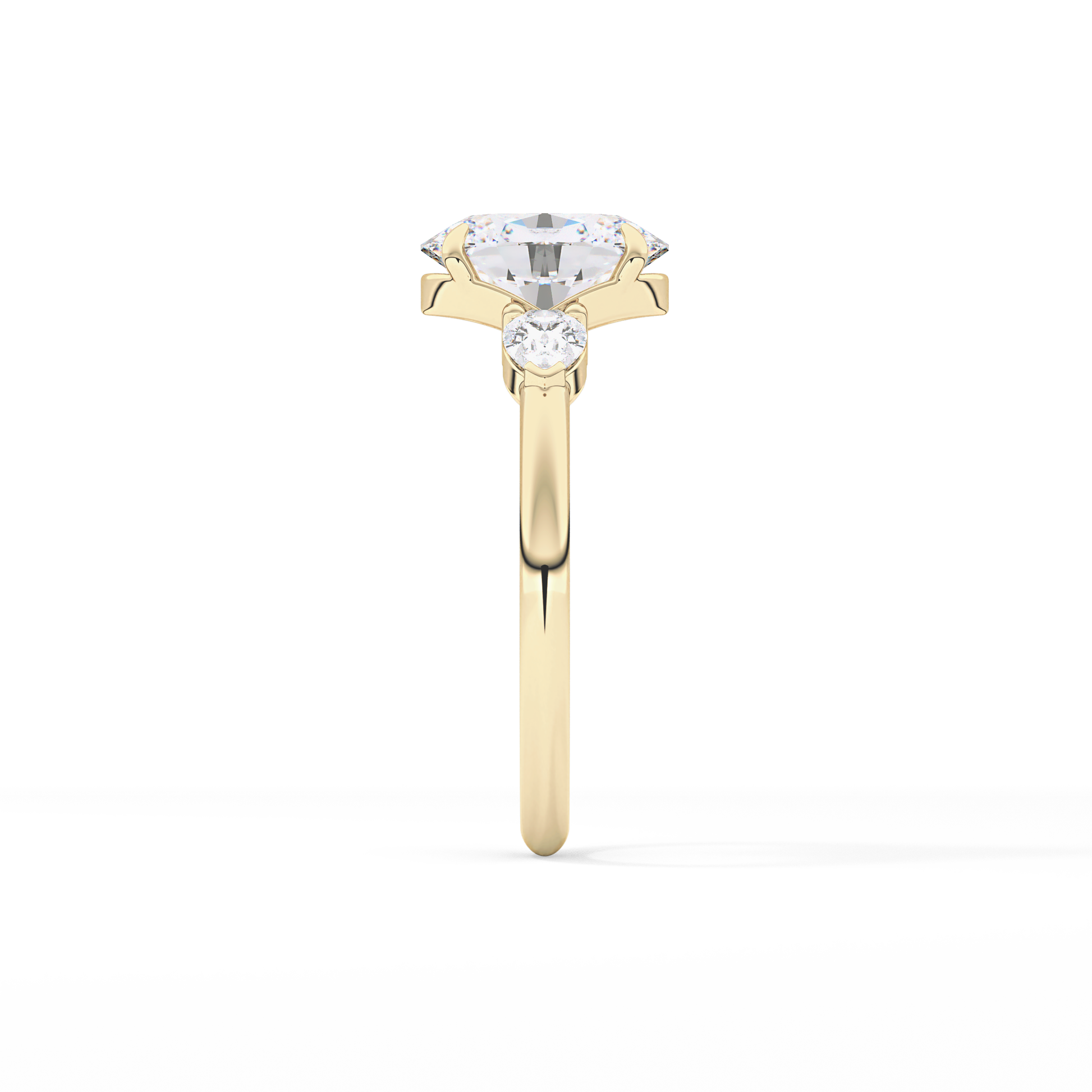 Oval Three Stone Lab Grown Diamond Engagement Ring