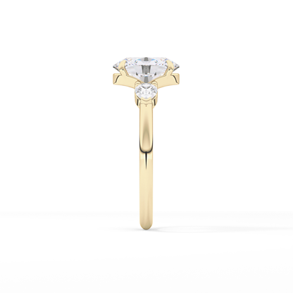 Oval Three Stone Lab Grown Diamond Engagement Ring