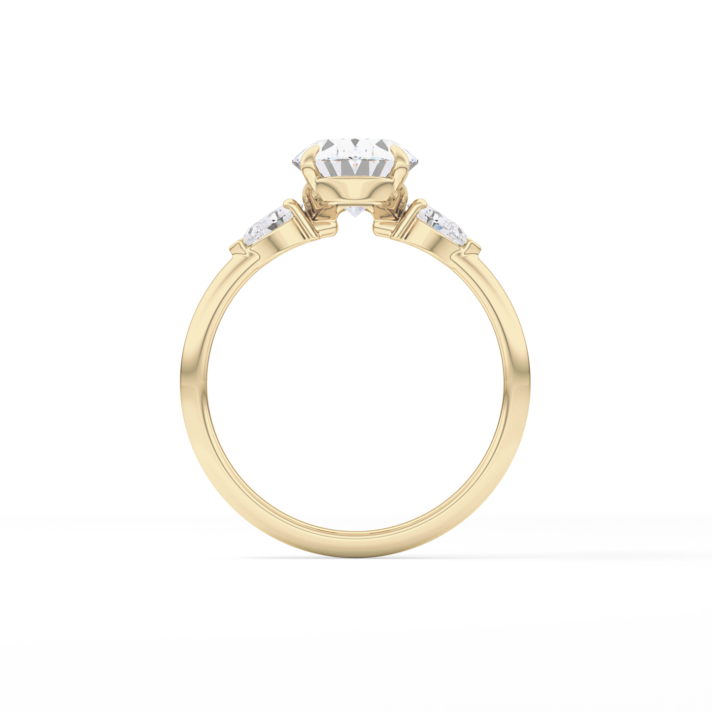 Oval Three Stone Lab Grown Diamond Engagement Ring